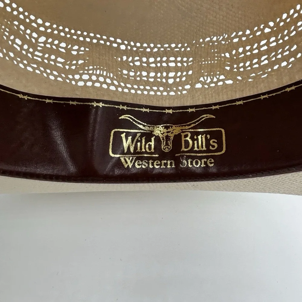 Wild Bill Hats Western Cowboy Hat Rodeo Branded Sz‎ 7 1/8 Mexico 57 White Cream